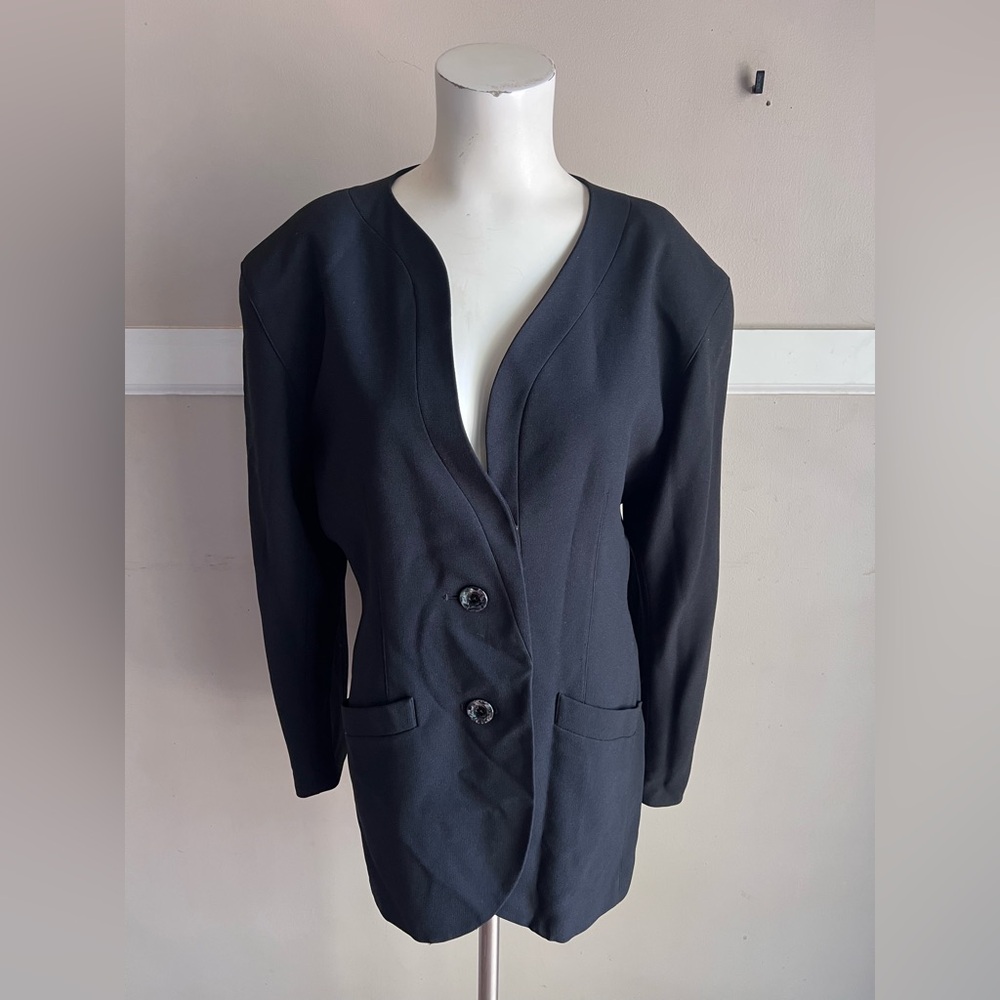 Casual Corner Black Long Women's Blazer Jacket